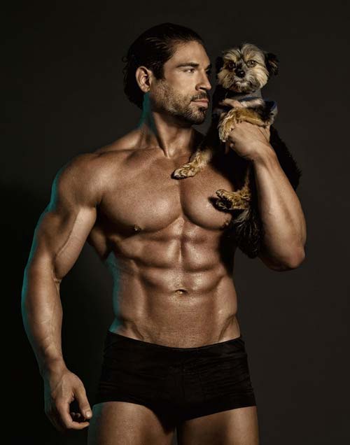 calendrier homme sexy et chiens