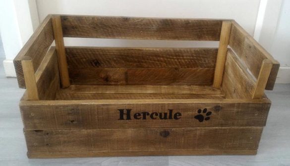 Panier pour chien en bois recyclé | Boutique Animaniacs